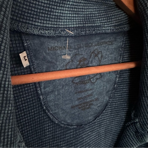 Michael Leu | Waffle Textured Button Front Art Sweater -medium -46 Chest -31”L - Picture 2 of 3